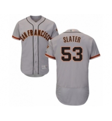 Men's San Francisco Giants #53 Austin Slater Grey Road Flex Base Authentic Collection Baseball Player Jersey