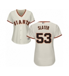 Women's San Francisco Giants #53 Austin Slater Authentic Cream Home Cool Base Baseball Player Jersey