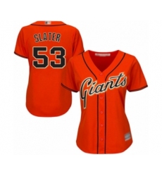 Women's San Francisco Giants #53 Austin Slater Authentic Orange Alternate Cool Base Baseball Player Jersey