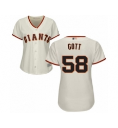 Women's San Francisco Giants #58 Trevor Gott Authentic Cream Home Cool Base Baseball Player Jersey