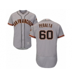 Men's San Francisco Giants #60 Wandy Peralta Grey Road Flex Base Authentic Collection Baseball Player Jersey
