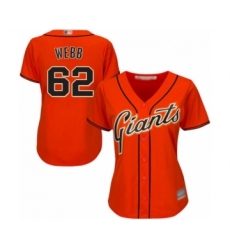 Women's San Francisco Giants #62 Wandy Peralta Authentic Orange Alternate Cool Base Baseball Player Jersey