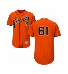 Men's San Francisco Giants #61 Burch Smith Orange Alternate Flex Base Authentic Collection Baseball Player Jersey
