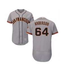 Men's San Francisco Giants #64 Shaun Anderson Grey Road Flex Base Authentic Collection Baseball Player Jersey