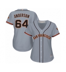 Women's San Francisco Giants #64 Shaun Anderson Authentic Grey Road Cool Base Baseball Player Jersey