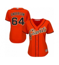 Women's San Francisco Giants #64 Shaun Anderson Authentic Orange Alternate Cool Base Baseball Player Jersey