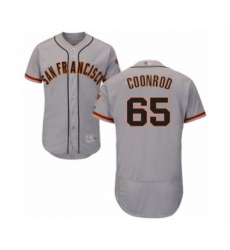 Men's San Francisco Giants #65 Sam Coonrod Grey Road Flex Base Authentic Collection Baseball Player Jersey