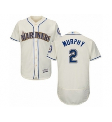 Men's Seattle Mariners #2 Tom Murphy Cream Alternate Flex Base Authentic Collection Baseball Player Jersey