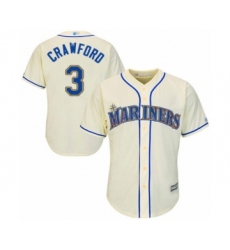 Youth Seattle Mariners #3 J.P. Crawford Authentic Grey Road Cool Base Baseball Player Jersey