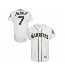 Men's Seattle Mariners #7 Marco Gonzales Authentic White 2016 Memorial Day Fashion Flex Base Baseball Player Jersey