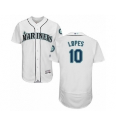 Men's Seattle Mariners #10 Tim Lopes White Home Flex Base Authentic Collection Baseball Player Jersey