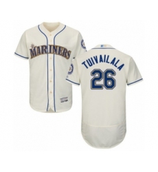 Men's Seattle Mariners #26 Sam Tuivailala Cream Alternate Flex Base Authentic Collection Baseball Player Jersey