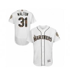 Men's Seattle Mariners #31 Donnie Walton Authentic White 2016 Memorial Day Fashion Flex Base Baseball Player Jersey