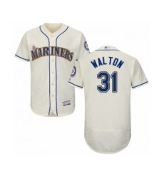 Men's Seattle Mariners #31 Donnie Walton Cream Alternate Flex Base Authentic Collection Baseball Player Jersey
