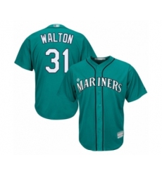 Youth Seattle Mariners #31 Donnie Walton Authentic Teal Green Alternate Cool Base Baseball Player Jersey