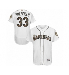 Men's Seattle Mariners #33 Justus Sheffield Authentic White 2016 Memorial Day Fashion Flex Base Baseball Player Jersey