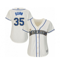 Women's Seattle Mariners #35 Justin Dunn Authentic Cream Alternate Cool Base Baseball Player Jersey