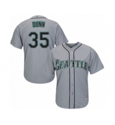 Youth Seattle Mariners #35 Justin Dunn Authentic Grey Road Cool Base Baseball Player Jersey