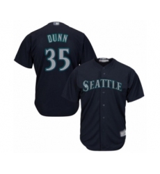 Youth Seattle Mariners #35 Justin Dunn Authentic Navy Blue Alternate 2 Cool Base Baseball Player Jersey