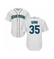 Youth Seattle Mariners #35 Justin Dunn Authentic White Home Cool Base Baseball Player Jersey