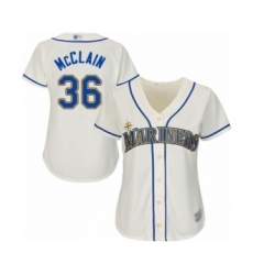 Women's Seattle Mariners #36 Reggie McClain Authentic Cream Alternate Cool Base Baseball Player Jersey