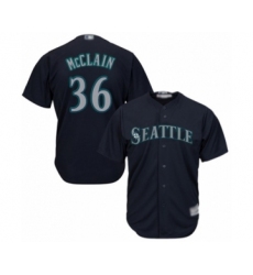 Youth Seattle Mariners #36 Reggie McClain Authentic Navy Blue Alternate 2 Cool Base Baseball Player Jersey