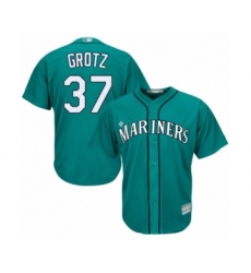 Youth Seattle Mariners #37 Zac Grotz Authentic Teal Green Alternate Cool Base Baseball Player Jersey