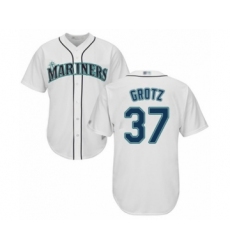 Youth Seattle Mariners #37 Zac Grotz Authentic White Home Cool Base Baseball Player Jersey