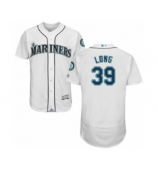 Men's Seattle Mariners #39 Shed Long White Home Flex Base Authentic Collection Baseball Player Jersey