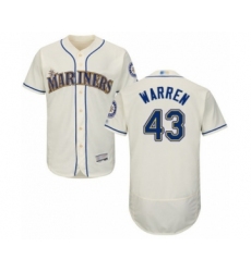 Men's Seattle Mariners #43 Art Warren Cream Alternate Flex Base Authentic Collection Baseball Player Jersey
