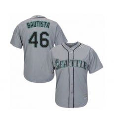 Youth Seattle Mariners #46 Gerson Bautista Authentic Grey Road Cool Base Baseball Player Jersey