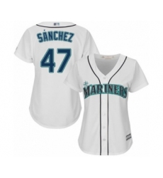 Women's Seattle Mariners #47 Ricardo Sanchez Authentic White Home Cool Base Baseball Player Jersey
