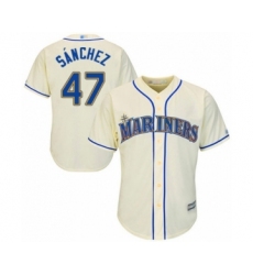 Youth Seattle Mariners #47 Ricardo Sanchez Authentic Cream Alternate Cool Base Baseball Player Jersey