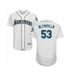 Men's Seattle Mariners #53 Dan Altavilla White Home Flex Base Authentic Collection Baseball Player Jersey