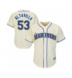 Youth Seattle Mariners #53 Dan Altavilla Authentic Cream Alternate Cool Base Baseball Player Jersey