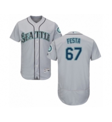 Men's Seattle Mariners #67 Matt Festa Grey Road Flex Base Authentic Collection Baseball Player Jersey