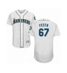Men's Seattle Mariners #67 Matt Festa White Home Flex Base Authentic Collection Baseball Player Jersey