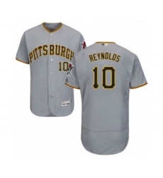 Men's Pittsburgh Pirates #10 Bryan Reynolds Grey Road Flex Base Authentic Collection Baseball Player Jersey