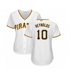 Women's Pittsburgh Pirates #10 Bryan Reynolds Authentic White Home Cool Base Baseball Player Jersey