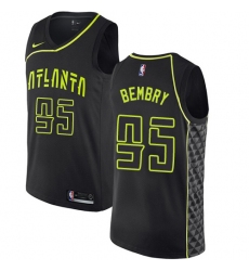 Men's Nike Atlanta Hawks #95 DeAndre' Bembry Authentic Black NBA Jersey - City Edition