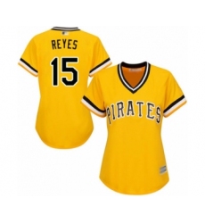 Women's Pittsburgh Pirates #15 Pablo Reyes Authentic Gold Alternate Cool Base Baseball Player Jersey