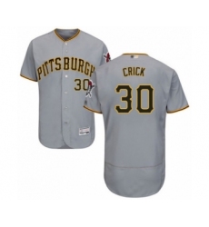 Men's Pittsburgh Pirates #30 Kyle Crick Grey Road Flex Base Authentic Collection Baseball Player Jersey