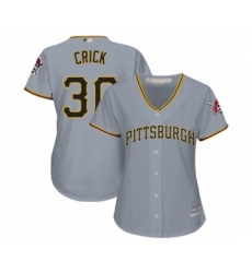 Women's Pittsburgh Pirates #30 Kyle Crick Authentic Grey Road Cool Base Baseball Player Jersey