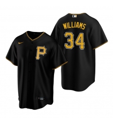 Men's Nike Pittsburgh Pirates #34 Trevor Williams Black Alternate Stitched Baseball Jersey