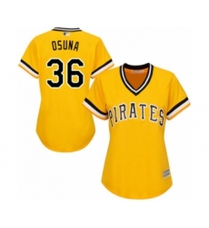 Women's Pittsburgh Pirates #36 Jose Osuna Authentic Gold Alternate Cool Base Baseball Player Jersey