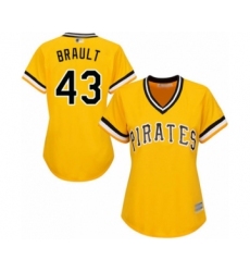 Women's Pittsburgh Pirates #43 Steven Brault Authentic Gold Alternate Cool Base Baseball Player Jersey