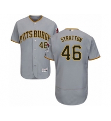 Men's Pittsburgh Pirates #46 Chris Stratton Grey Road Flex Base Authentic Collection Baseball Player Jersey