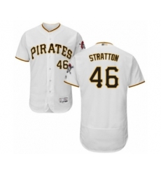 Men's Pittsburgh Pirates #46 Chris Stratton White Home Flex Base Authentic Collection Baseball Player Jersey