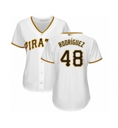 Women's Pittsburgh Pirates #48 Richard Rodriguez Authentic White Home Cool Base Baseball Player Jersey