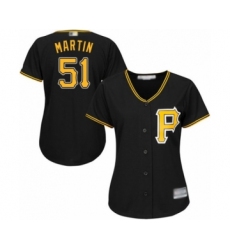 Women's Pittsburgh Pirates #51 Jason Martin Authentic Black Alternate Cool Base Baseball Player Jersey